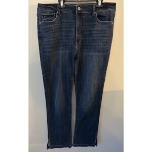KanCan Jeans Size 15/31 Madalynn Bootcut High Rise Side Slits Stretch Blue Denim